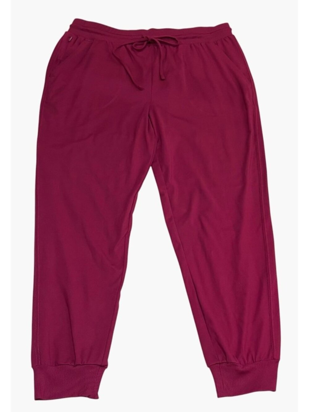 Rachel Zoe Burgundy Stretch Jogger Pants Soft Tapered Ankle Size XL Drawstring